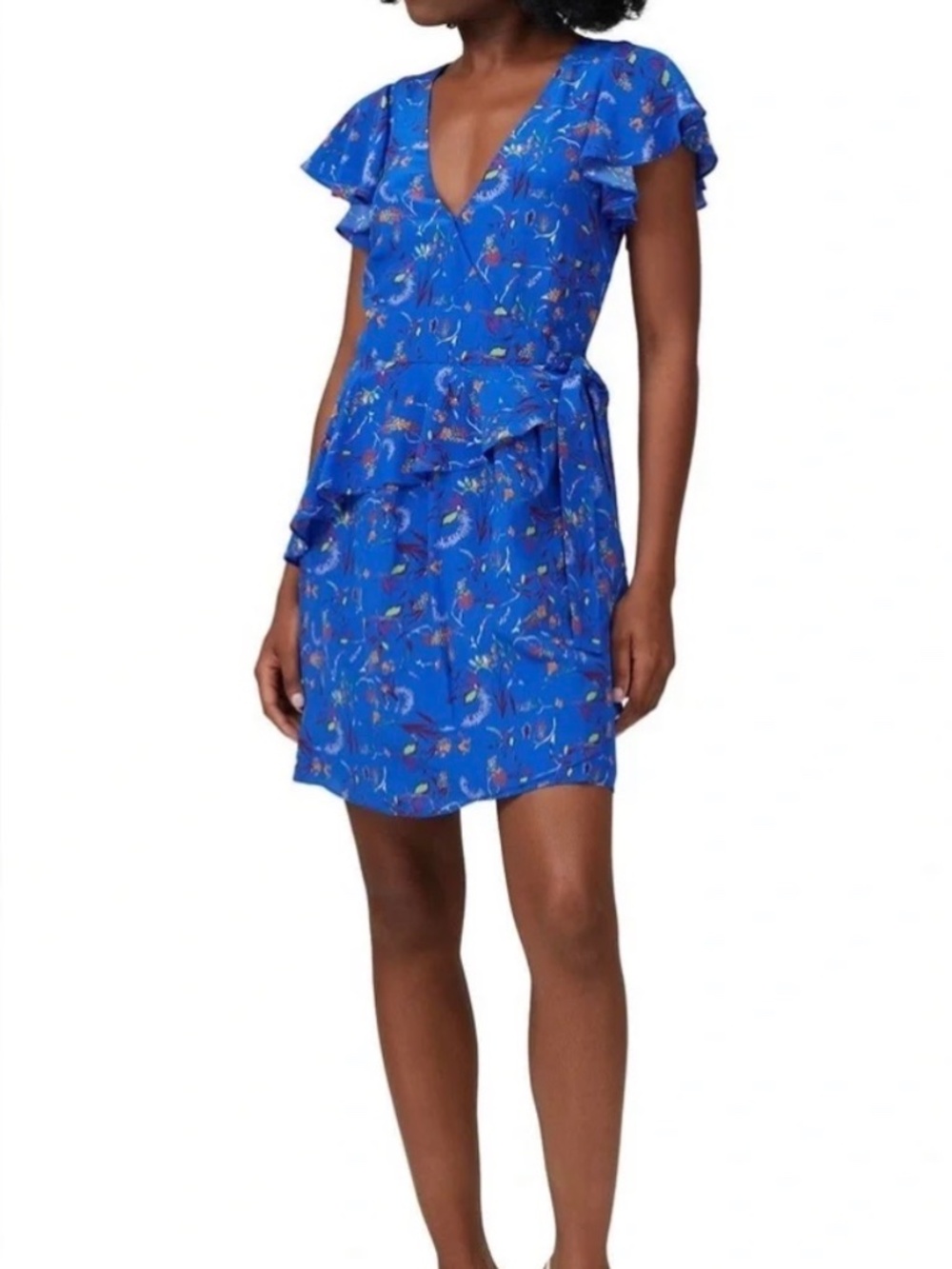 Tanya Taylor Madelena Blue Floral Print Silk